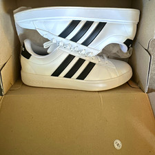adidas Grand Court 2.0 Men's Low Top Leather Lace-Up Sneakers White/Black GW9195