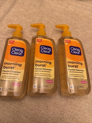 Clean & Clear Morning Burst Facial Cleanser 8oz 3 Pack New