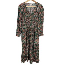 J. Crew Factory V Neck Smocked Midi Dress Size XS Prairie