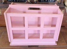 VINTAGE ANTIQUE PINK BUTLER MAGAZINE RACK