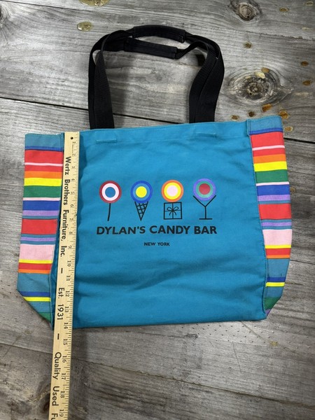 Bolso de Mano Dylans Candy Bar Logo Turquesa con Multi Rayas Brillantes - Mercado de Agricultores
