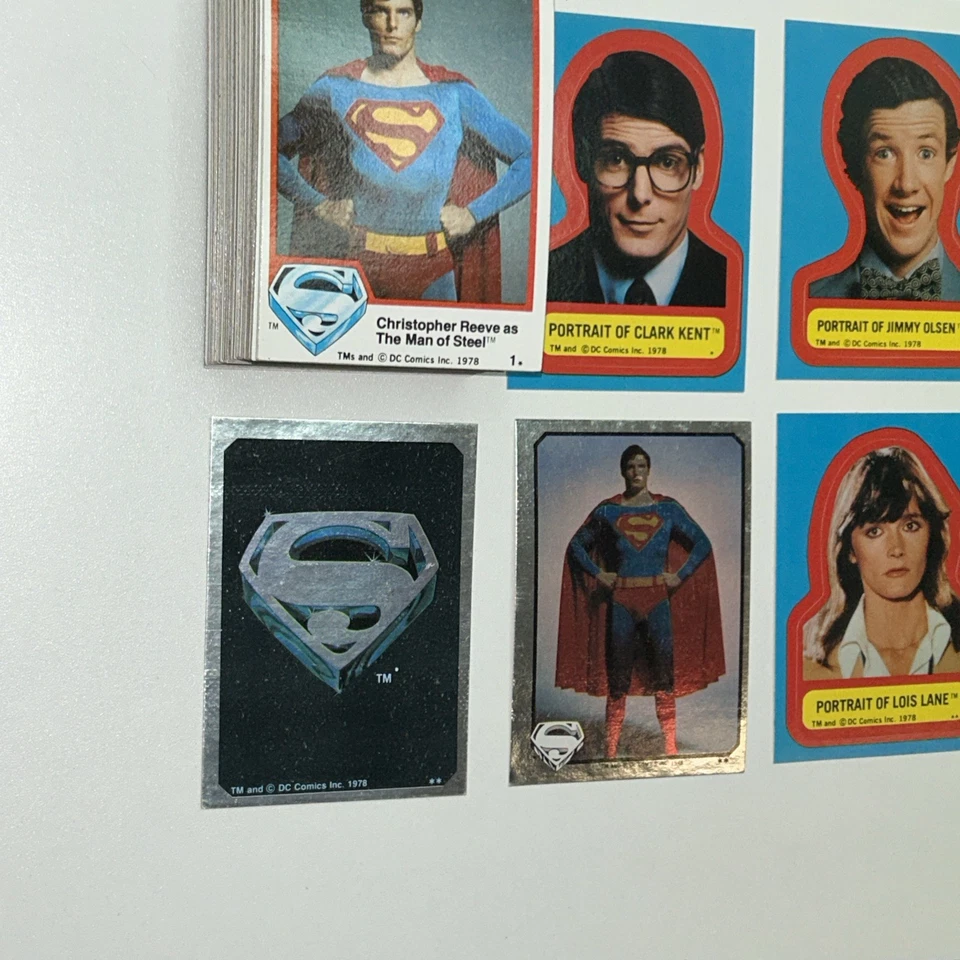 1978 Topps Superman La Película: Serie 1 Juego Completo de 77 Cartas + Pegatinas y Plata Foto 3 de 4