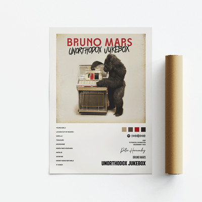 Bruno Mars, Unorthodox Jukebox, Album Art Poster, Druck, Musik, Tracklist