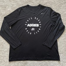 Nike Utah State Aggies Basketball Dri-FIT Long Sleeve Black T-Shirt Mens XXL