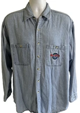 Vintage Hard Rock Cafe Shirt Mens Large Button Up Orlando Embroidered 90s