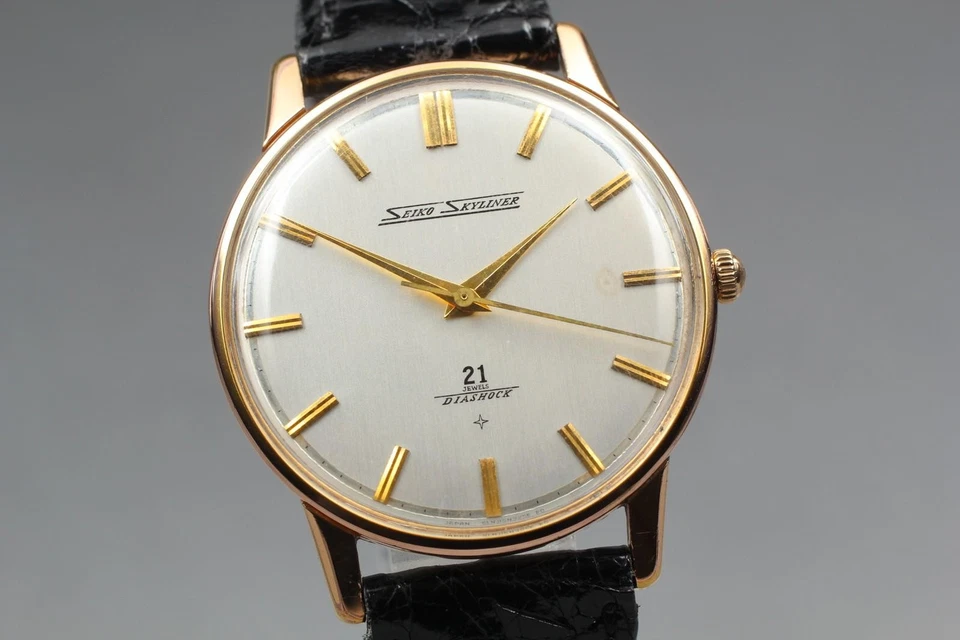 Orologio Uomo Vintage 1963 [Quasi Come Nuovo] Seiko Skyliner J15006 Oro 36mm ... - Immagine 2 di 4