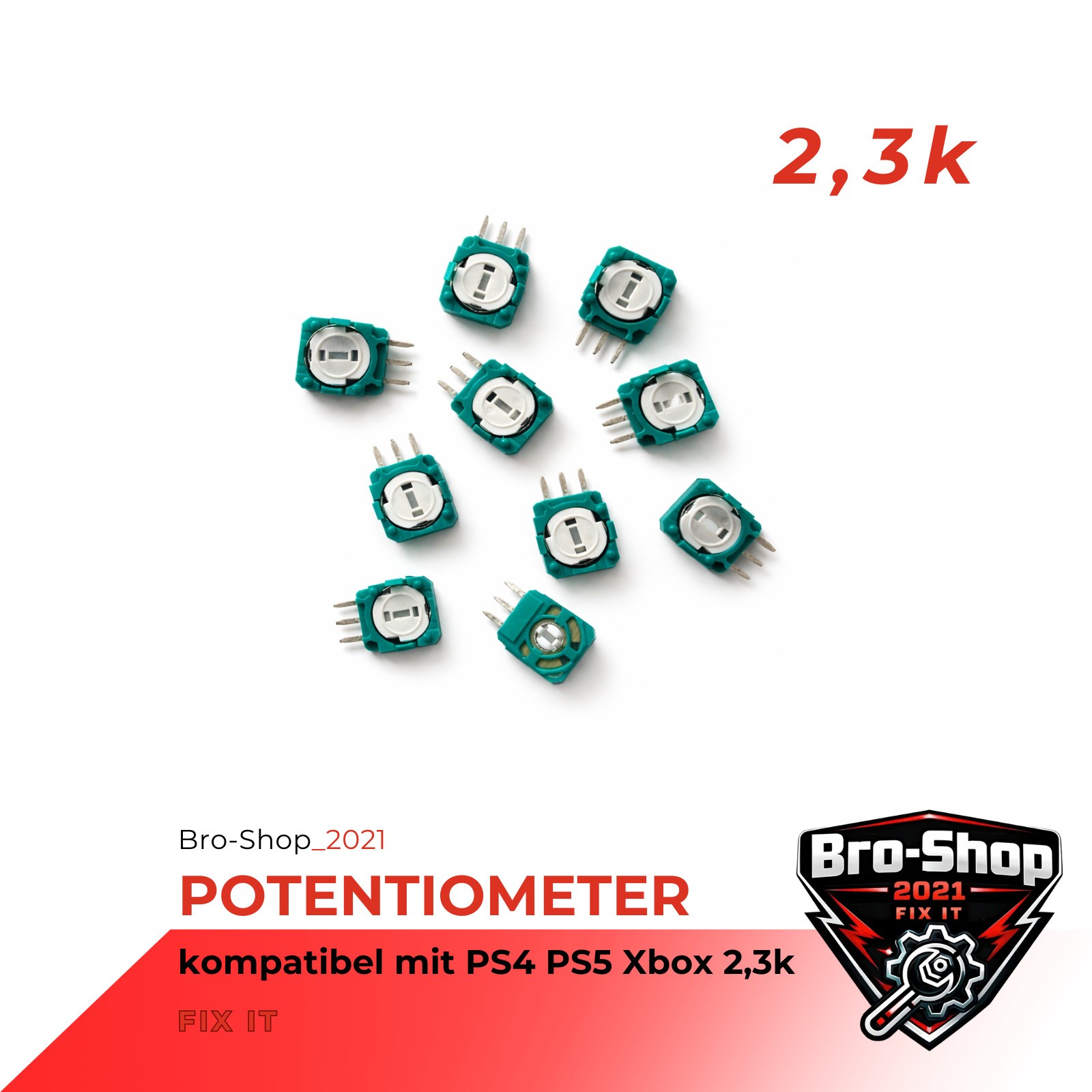 10x Poti Originale Resistenza Rotante 3D Controller Drift Potenziometro PS4 PS5 2,3k