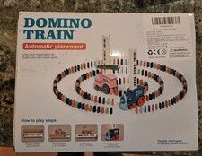 Domino Train Toy Electric Car Set Auto Lays Colorful Blocks Kids Gift Game