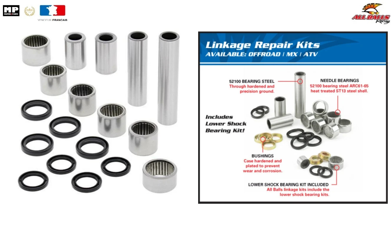 Roulement de biellette d'amortisseur Yamaha YFZ 450 R kit réparation suspension All Balls 27-1139