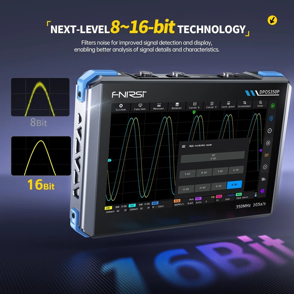 FNIRSI DPOS350P Oscilloscope Signal Generator Spectrum Analyzer Frequency Test - Image 3 of 4