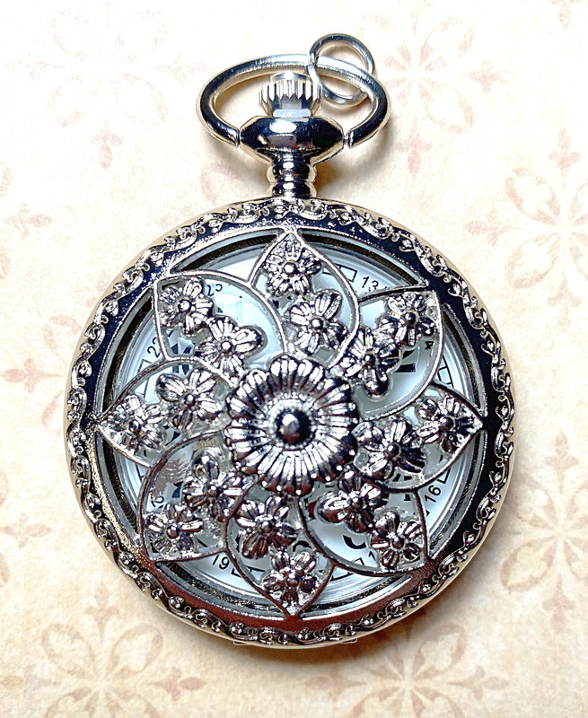 POCKET WATCH QUARTZ CLASSIC VICTORIAN STYLE JEWELRY STAINLESS STEEL NEW