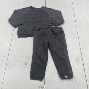 Easy Peasy Sweatshirt Pants Set Toddler 2T Gray Organic Cotton Lounge Outfit