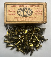 Vintage EMSCO 6150 Brass Split Rivets Brake Lining Clutch 1/8 x 1/2 NOS 82pc