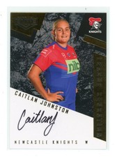 2022 Elite Caitlan Johnston (Knights) LSB Black Signature NRL Card LSB19 # 13/60