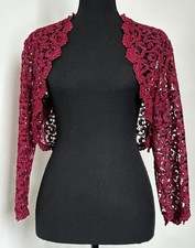 BURGUNDY WINE GLITTERING WRAP SCARF WEDDING PARTY SHAWL Sz 6
