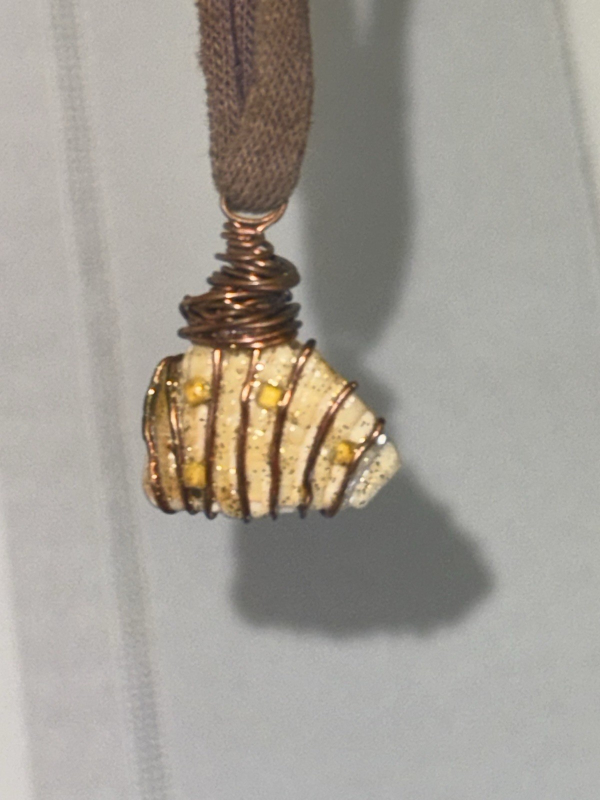 Handcrafted Shell Wire Wrapped Pendant Necklace, … - image 3