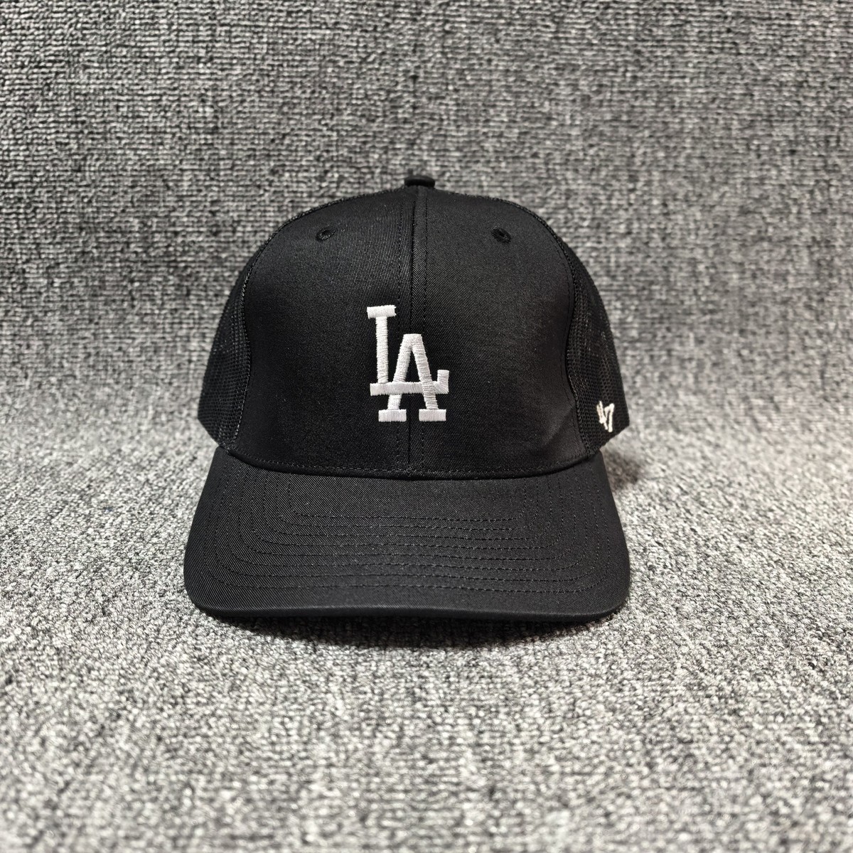 47 Brand Los Angeles Dodgers Black Mesh Trucker Snapback Hat