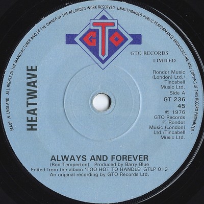 Heatwave - Always And Forever (7'', Single)