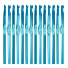 Crochet Hook Set, 14Pcs 7mm Aluminum Ergonomic Crochet Needle Light Blue