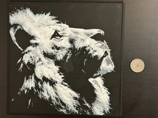Regal Gaze: A Lion's Portrait 3d Image - Wall Hanger Frame Included