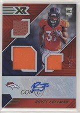 2018 Panini XR Rookie Triple Swatch Auto Red 43/75 Royce Freeman #184 Auto 03xg