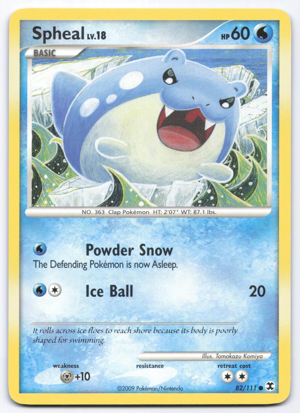 Spheal 82/111 Rising Rivals Non-Holo Pokemon Card Tomokazu Komiya LP PC542