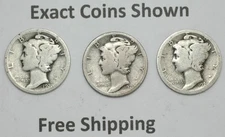 1920-P-D-S Silver Winged Liberty Mercury dime mint year set Free Shipping