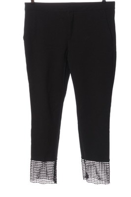 ZARA BASIC Stoffhose Damen Hose Gr. DE 38 schwarz-weiß Casual-Look