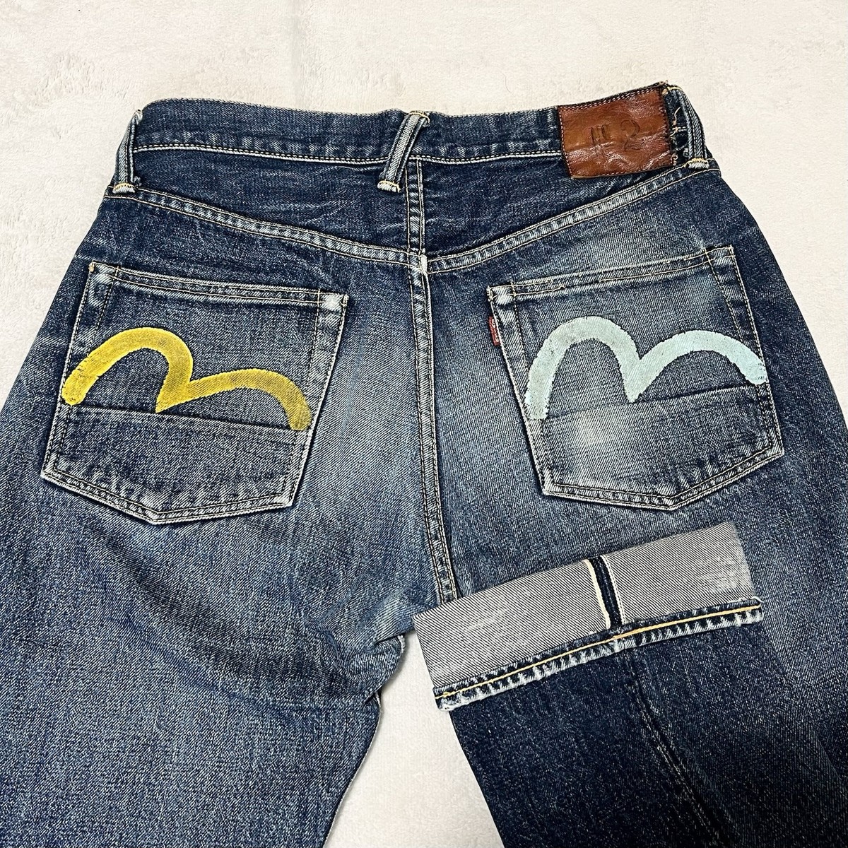 Evisu Lot 2000 NO.2 Two Tone Seagull Painted Selvedge Jeans