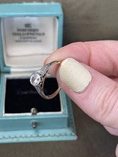Antique 0.30ct Diamond Solitaire Ring | 18ct Gold & Platinum | c1920s