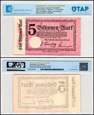 Germany 5 Billionen - Trillion Mark, 1923, P-S1169a.1, UNC, Authenticated Bank