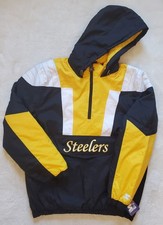 Pittsburgh Steelers Starter Jacket 1/2 Cremallera PulloverParka 🦘 Bolsa Edredón Línea Med