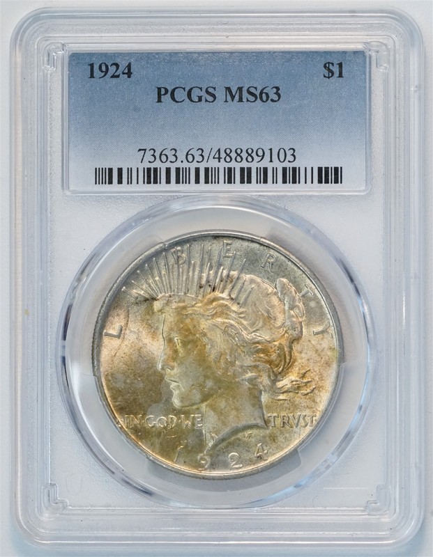 1924 Peace Silver Dollar PCGS MS 63 $1
