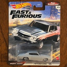 Hot Wheels Fast Furious 70 Chevelle Ss - Fast Superstars - Grey - Chevrolet Hot Wheels Fast Furious 70 Chevelle Ss - Fast Superstars - Grey - Chevrolet