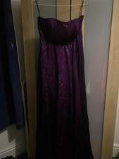Purple vintage monsoon strapless evening prom formal dress size 12