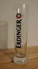 Glas Erdinger Weissbräu Weizen Alkoholfrei | 0,5 Liter | ca. 25 cm hoch | Neu