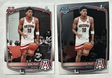 2025-26 Bowman Basketball Koa Peat 1st Bowman Base & Chrome 2 Card Lot #BCP-3
