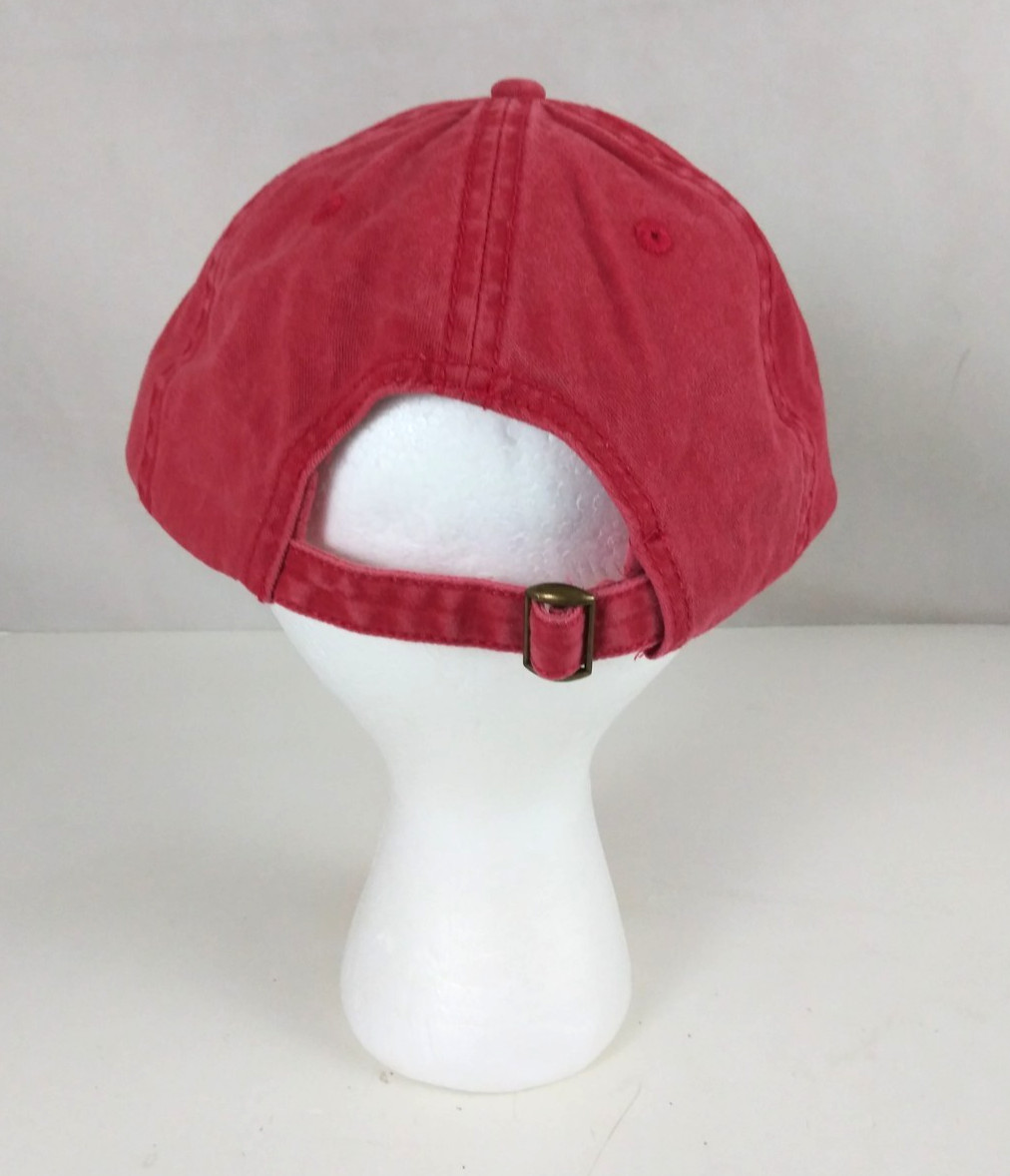 OSFM Solid Red 100% Cotton Adjustable Trucker Cap… - image 4