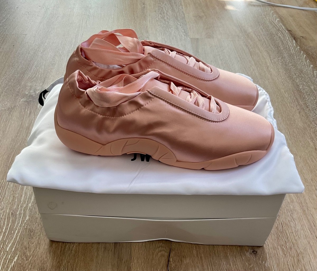 JW PEI Flavia Ballerina Sneakers Pink Satin 8.5 NEW Vegan Leather