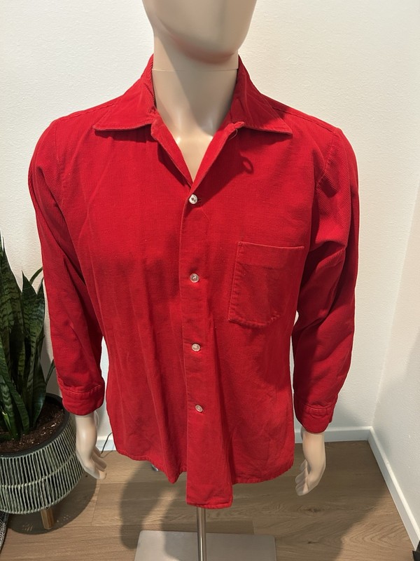 Vintage 50’s/60’s Red Corduroy Long Sleeved Shirt Rockabilly