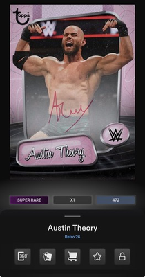 #ad DIGITAL TOPPS WWE SLAM Austin Theory RETRO 26 SUPER RARE PINK SIGNATURE Read $1.99