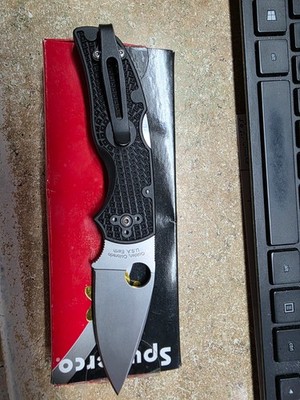 Spyderco C142GP Plain Edge Clip Point Folding Knife CPM S30V