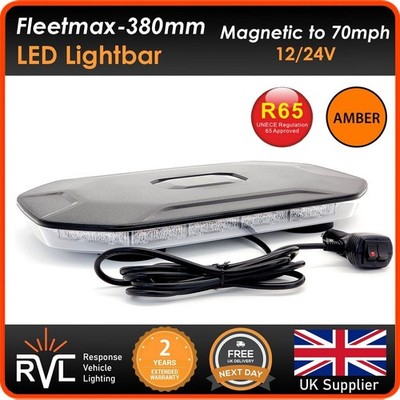 MicroBar 380mm Magnetic Amber LED Light Bar 12/24V Blinklicht Strobe R65