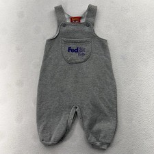 Vintage Fedex Kids Overalls Jumper One Piece 12 Months Mail Theme RARE
