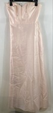 Alfred Sung Women's Blush Strapless Sweetheart Satin Evening Gown Dress Sz 4