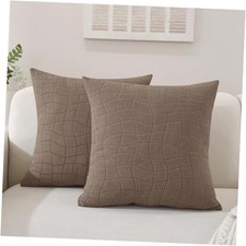 Waterproof Throw Pillow Covers 16x16 Inch 16" x 16" Pack of 2 Light Coffee