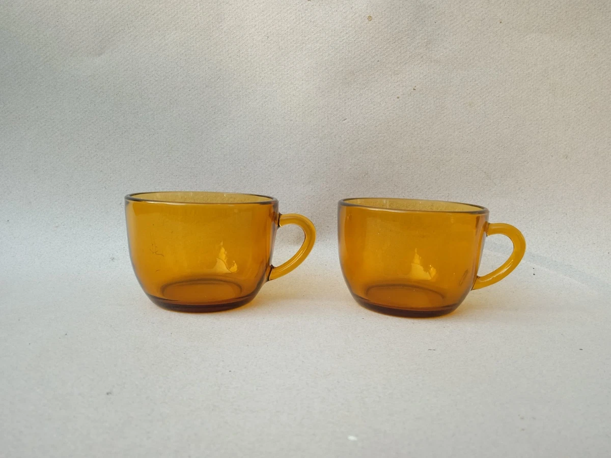 Service à Café Vintage Duralex Ambré - Tasses En Verre - Neuf