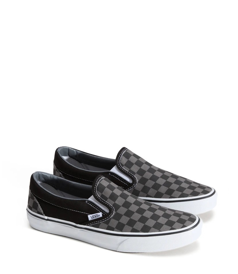 Scarpe Sneakers Unisex Vans Classic Slip-On Checkerboard Grigio