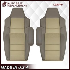 2002-2004 For Ford Excursion Eddie Bauer Driver Passenger 2 Tone Tan Seat Cover