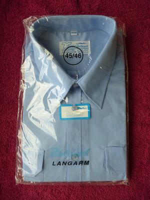Pilotenhemd Hemd Herren hellblau Langarm TEWI Größe 45/46